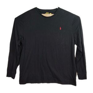 Polo Ralph Lauren Long-Sleeved T-Shirt Men's XXL Black Crew Neck Emb. Logo